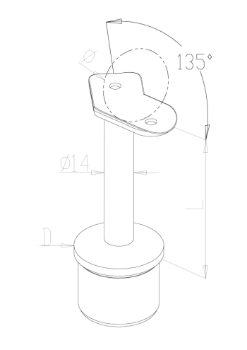 135 Deg Stem Connectors - Model 0120/0121 CAD Drawing